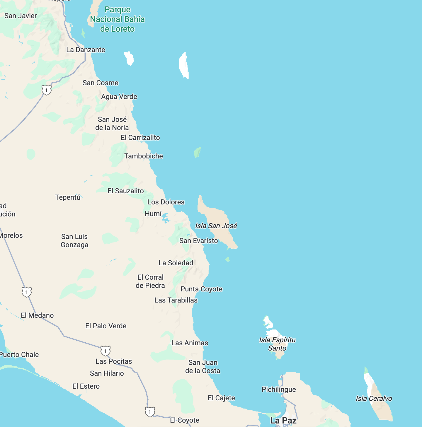 Sea of Cortez basemap (La Paz to Loreto)